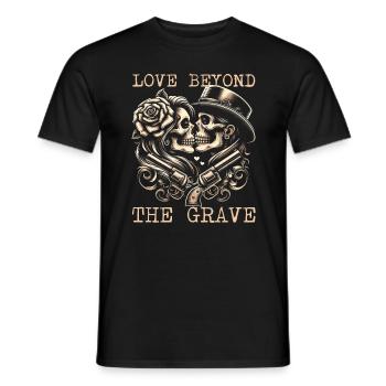 EWIGE LIEBE: LIEBE JENSEITS DES GRABES SCHÄDELKUNST - Männer T-Shirt - Schwarz - Vorne - AI Model Male 178 light (178cm)