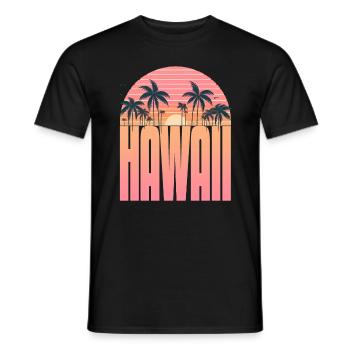 Tropical Sunset Serenity: the Aloha Spirit, Hawaii - Men's T-Shirt - black - Front - AI Model Male 178 light (178cm)