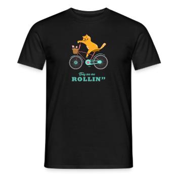 Funny cat - Men's T-Shirt - black - Front - AI Model Male 178 light (178cm)