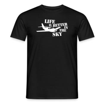 Life is better in the sky - Men's T-Shirt - black - Front - AI Model Male 178 light (178cm)