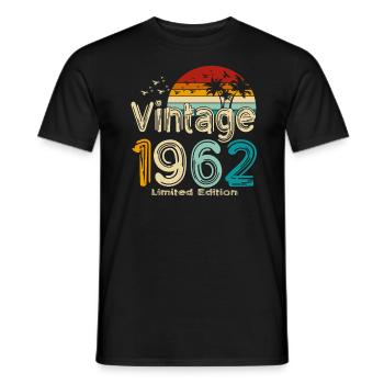 1962 Born Vintage Birthday Retro - Men's T-Shirt - black - Front - AI Model Male 178 light (178cm)
