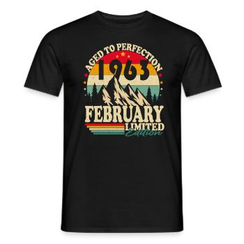 February 1963 Vintage Birthday Retro Gift - Men's T-Shirt - black - Front - AI Model Male 178 light (178cm)