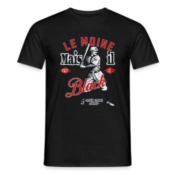 l habit ne fait pas le moine mais il fait le black - T-shirt homme - noir - Devant - AI Model Male 178 light (178cm)