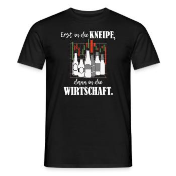 Erst Kneipe, dann Wirtschaft BWL-Studium - Männer T-Shirt - Schwarz - Vorne - AI Model Male 178 light (178cm)