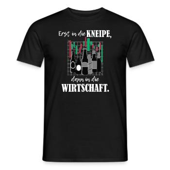 Erst Kneipe, dann Wirtschaft BWL-Studium - Männer T-Shirt - Schwarz - Vorne - AI Model Male 178 light (178cm)