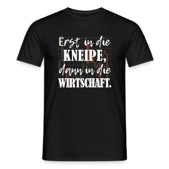 Erst Kneipe, dann Wirtschaft BWL-Studium - Männer T-Shirt - Schwarz - Vorne - AI Model Male 178 light (178cm)