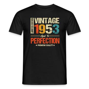 Vintage 1953 vintage anniversaire rétro cadeau - T-shirt homme - noir - Devant - AI Model Male 178 light (178cm)