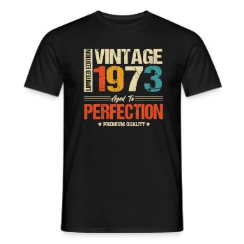 Vintage 1973 vintage anniversaire cadeau rétro - T-shirt homme - noir - Devant - AI Model Male 178 light (178cm)
