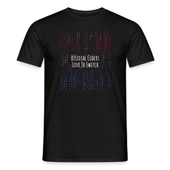 LGBT Code Bisexual Programming - Men's T-Shirt - black - Front - AI Model Male 178 light (178cm)
