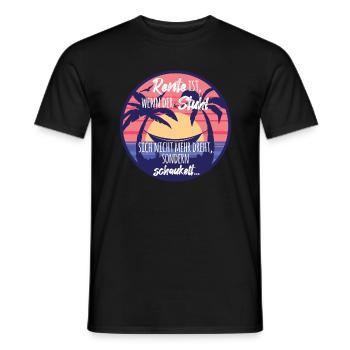 Rente ist, wenn der Stuhl sich nicht mehr dreht - Männer T-Shirt - Schwarz - Vorne - AI Model Male 178 light (178cm)