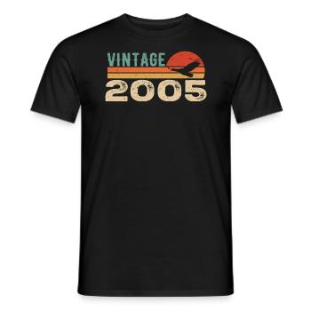 Vintage 2005 Cadeau D'anniversaire 2005 Retro 2005 - T-shirt homme - noir - Devant - AI Model Male 178 light (178cm)