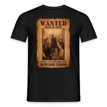 Horror - WANTED / Ezekiel "The Unburied" Grey - Men's T-Shirt - black - Front - AI Model Male 178 light (178cm)