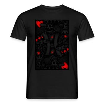 Dead King of Hearts Poker - Men's T-Shirt - black - Front - AI Model Male 178 light (178cm)