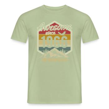 Millésime 1966 Anniversaire Retro cadeau - T-shirt homme - vert sauge - Devant - AI Model Male 178 light (178cm)