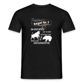 Bull and bear the animals of the stock market and stocks - Men's T-Shirt - black - Front - AI Model Male 178 light (178cm)