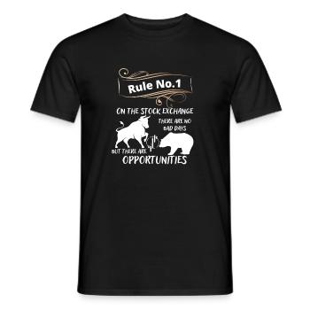 Bull and bear the animals of the stock market and stocks - Men's T-Shirt - black - Front - AI Model Male 178 light (178cm)