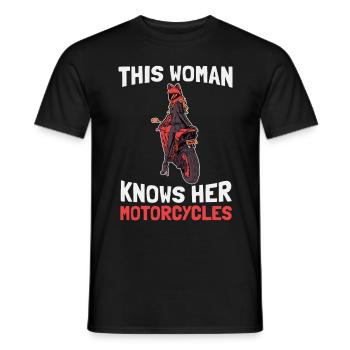 Motorcycle Biker Motorcyclist - Men's T-Shirt - black - Front - AI Model Male 178 light (178cm)
