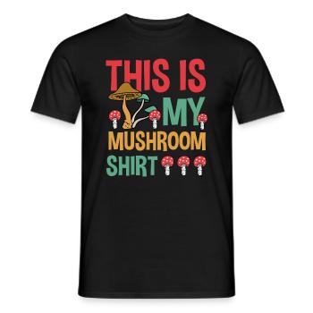 Mushroom Hunter Funny Saying Vegetable Food - Men's T-Shirt - black - Front - AI Model Male 178 light (178cm)
