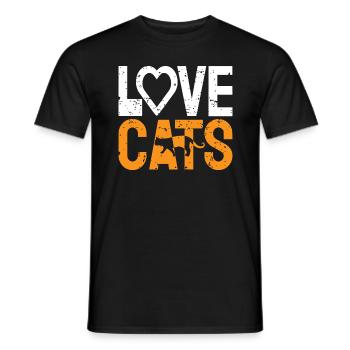 I love Cats ich liebe Katzen - Männer T-Shirt - Schwarz - Vorne - AI Model Male 178 light (178cm)