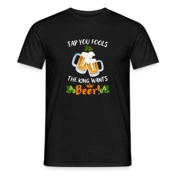 Bier-Zapft ihr Narren der König will Bier - Männer T-Shirt - Schwarz - Vorne - AI Model Male 178 light (178cm)