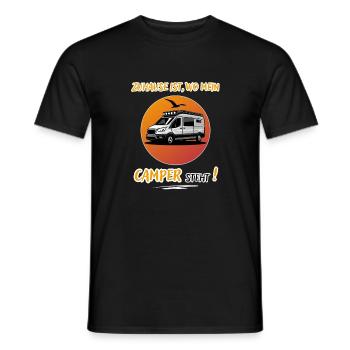 Zuhause Ist Wo Mein Camper steht-Kastenwagen-WoMo - Männer T-Shirt - Schwarz - Vorne - AI Model Male 178 light (178cm)