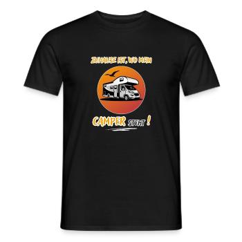 Zuhause Ist Wo Mein Camper steht-Kastenwagen-WoMo - Männer T-Shirt - Schwarz - Vorne - AI Model Male 178 light (178cm)