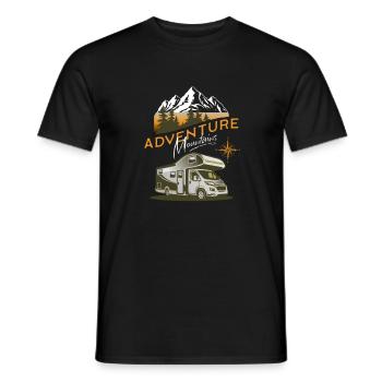Camper Van Adventure Mountains - Men's T-Shirt - black - Front - AI Model Male 178 light (178cm)