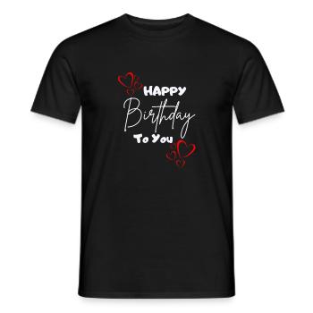 Joyeux anniversaire à vous-avec des cœurs - T-shirt homme - noir - Devant - AI Model Male 178 light (178cm)