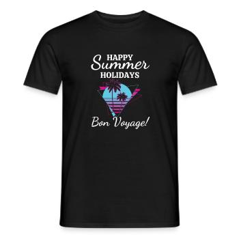 Happy Summer Holidays-Bon Voyage!-Summer Holiday - Men's T-Shirt - black - Front - AI Model Male 178 light (178cm)