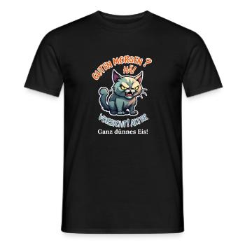 Guten Morgen? Hä! Vorsicht Alter Ganz Dünnes Eis - Männer T-Shirt - Schwarz - Vorne - AI Model Male 178 light (178cm)