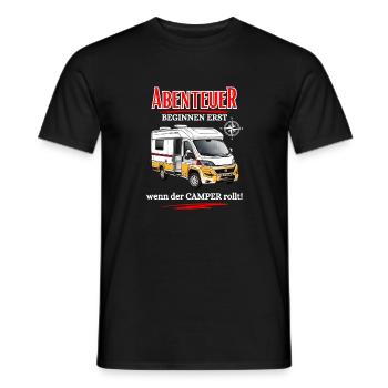 Les aventures de campeur ne commencent pas avant que le campeur ... - T-shirt homme - noir - Devant - AI Model Male 178 light (178cm)