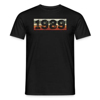 Millésime 1989 Cadeau D’anniversaire Rétro 1989 - T-shirt homme - noir - Devant - AI Model Male 178 light (178cm)