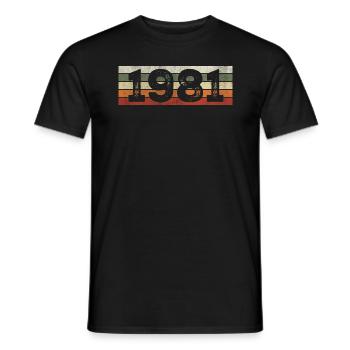 Jahrgang 1981 Retro 1981 Geburtstagsgeschenk - Männer T-Shirt - Schwarz - Vorne - AI Model Male 178 light (178cm)