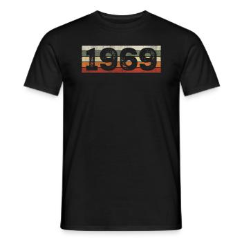 Millésime 1969 Cadeau D’anniversaire Rétro 1969 - T-shirt homme - noir - Devant - AI Model Male 178 light (178cm)