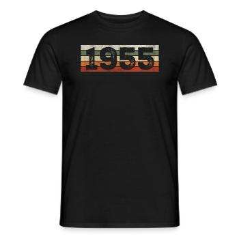 Vintage 1955 Retro 1955 Birthday Gift - Men's T-Shirt - black - Front - AI Model Male 178 light (178cm)