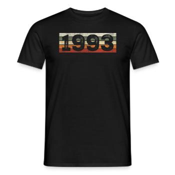 Millésime 1993 Cadeau D’anniversaire Rétro 1993 - T-shirt homme - noir - Devant - AI Model Male 178 light (178cm)
