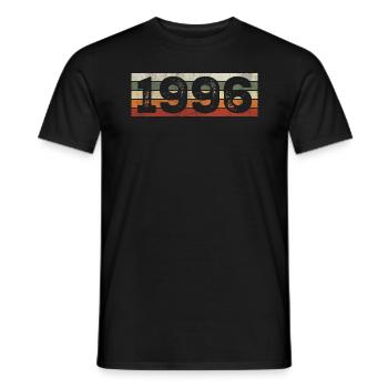 Millésime 1996 Cadeau D’anniversaire Rétro 1996 - T-shirt homme - noir - Devant - AI Model Male 178 light (178cm)