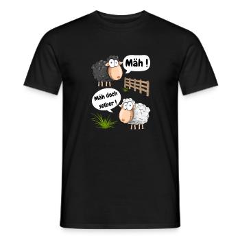 Mäh! Mäh doch selber-lustiges Motiv mit Schafen - Männer T-Shirt - Schwarz - Vorne - AI Model Male 178 light (178cm)