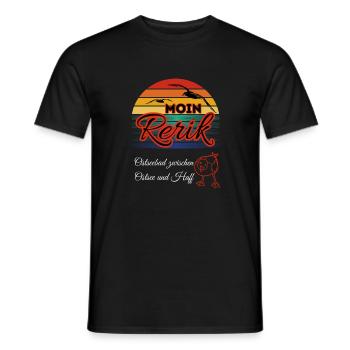 Moin Rerik Ostseebad zwischen Ostsee und Haff - Männer T-Shirt - Schwarz - Vorne - AI Model Male 178 light (178cm)