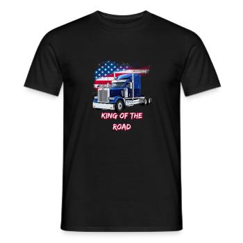 US LKW Amerika mit Flagge -King of the road - Männer T-Shirt - Schwarz - Vorne - AI Model Male 178 light (178cm)