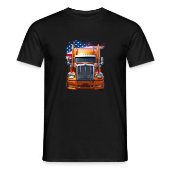US LKW-Mit Amerika Flagge - Fahrer/Trucker - Männer T-Shirt - Schwarz - Vorne - AI Model Male 178 light (178cm)