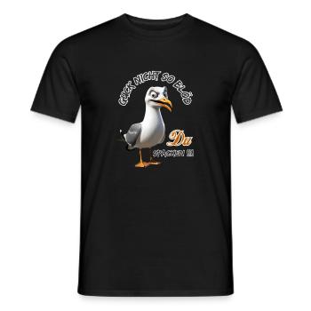 Don't look so stupid You Spacken Funny Seagull - Men's T-Shirt - black - Front - AI Model Male 178 light (178cm)