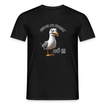 Funny saying with seagull Before you ask Nope !! - Men's T-Shirt - black - Front - AI Model Male 178 light (178cm)