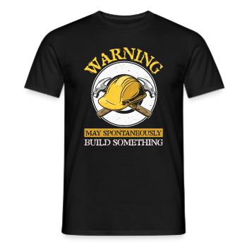 Warnung kann spontan etwas aufbauen - Männer T-Shirt - Schwarz - Vorne - AI Model Male 178 light (178cm)