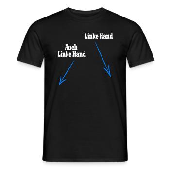 Deux mains gauches - T-shirt homme - noir - Devant - AI Model Male 178 light (178cm)