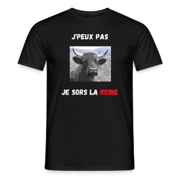 J'peux pas je sors la Reine - T-shirt homme - noir - Devant - AI Model Male 178 light (178cm)