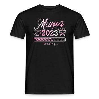 Expectant Mom 2023 Loading Pregnant Mother - Men's T-Shirt - black - Front - AI Model Male 178 light (178cm)
