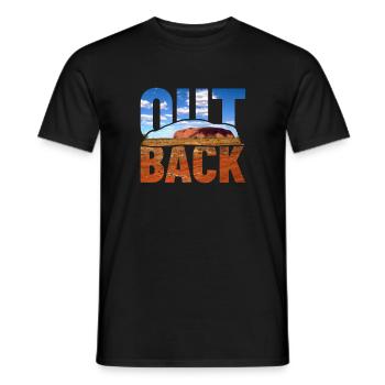Outback from Australia with Ayers Rock Uluru - Men's T-Shirt - black - Front - AI Model Male 178 light (178cm)