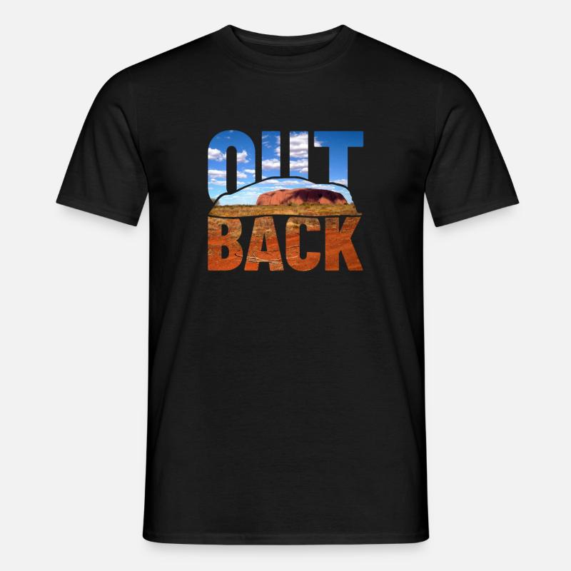 Outback von Australien mit Ayers Rock Uluru - Männer T-Shirt - Schwarz