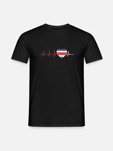 HERZSCHLAG COSTA RICA PURA VIDA FLAGGE GESCHENK - Männer T-Shirt - Schwarz